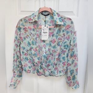 Zara floral print blouse
